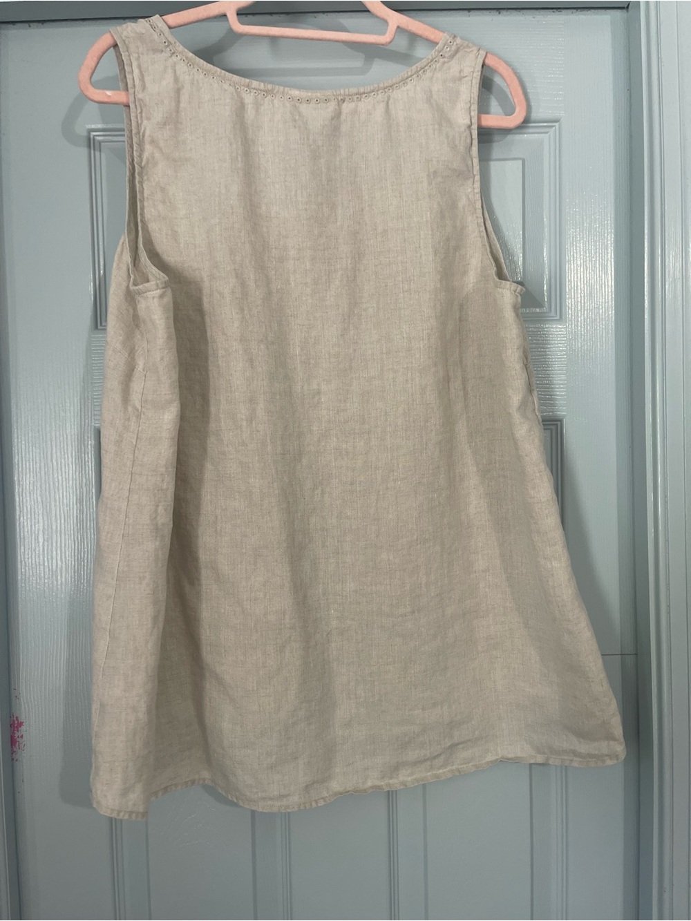 J. Jill Linen Scoop Neck Tank Top - Natural Cream - Picture 6 of 6